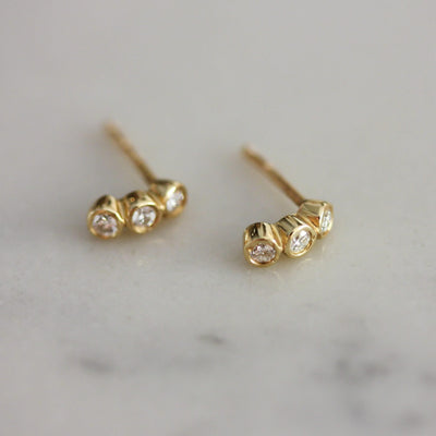 Gaia Earring 14K Gold White Diamonds Earrings 