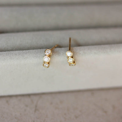 Gaia Earring 14K Gold White Diamonds Earrings 14K White