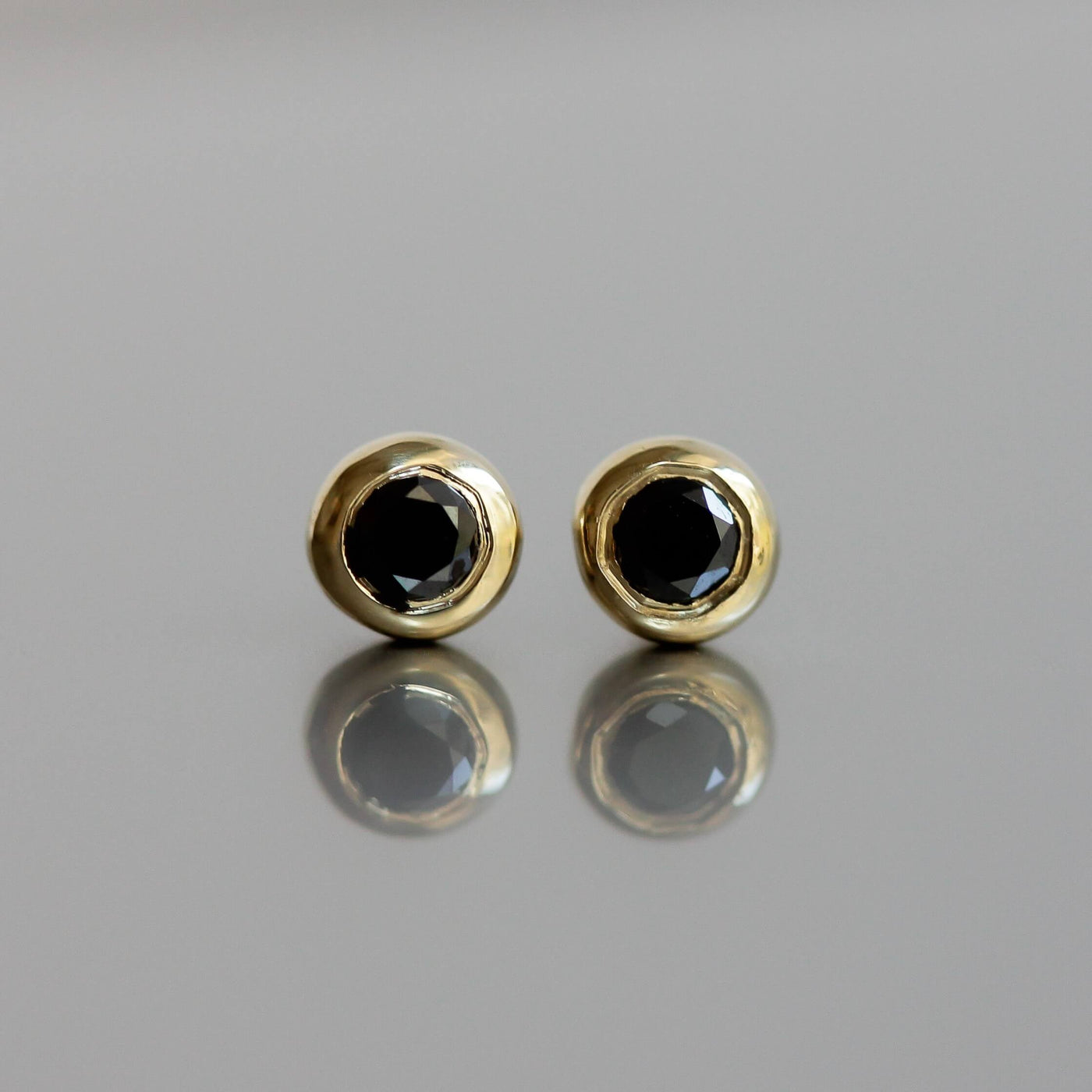 Small Wendy Earring 14K Gold Black Diamond Earrings 14K White
