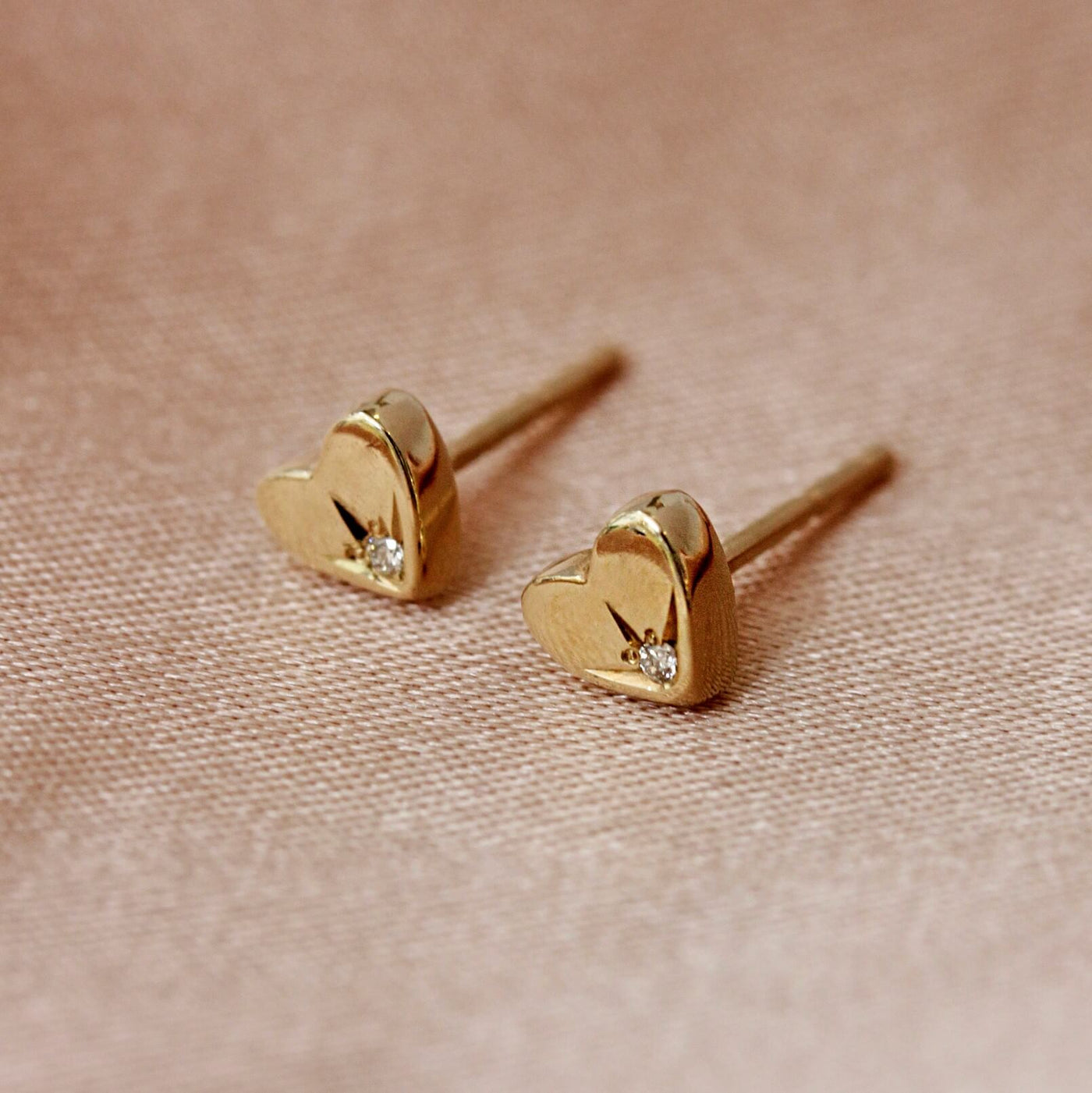 Tiny Heart Earring 14K Gold Earrings 14K White