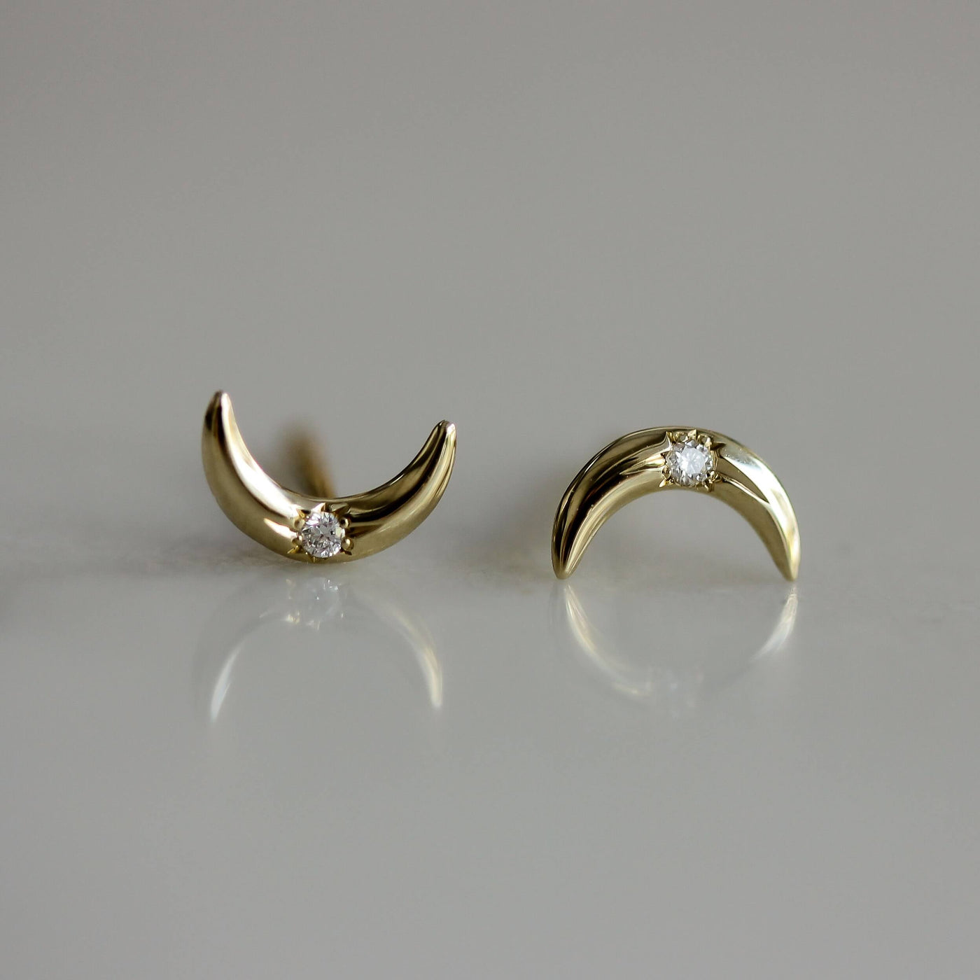 Luna Earring 14K Gold White Diamond Earrings 14K White