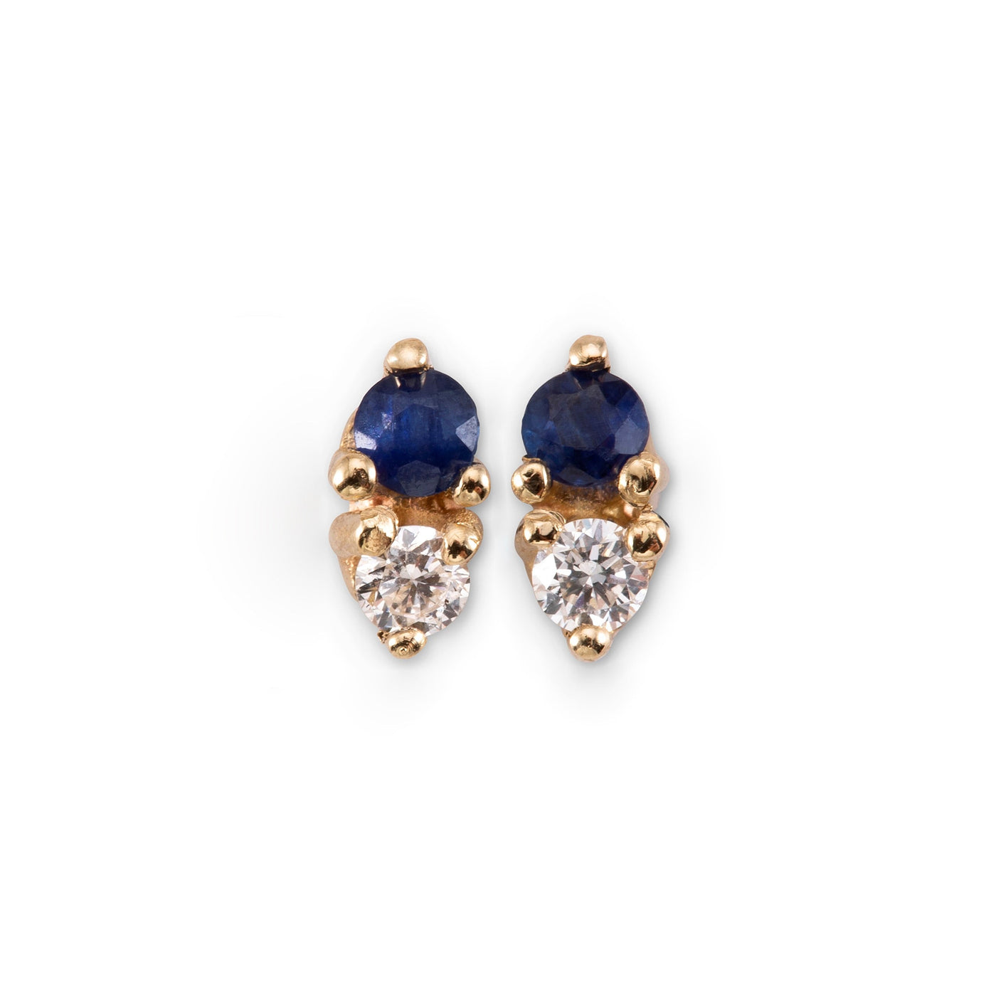Neptune Earring 14K Gold Sapphire Diamond Earrings 