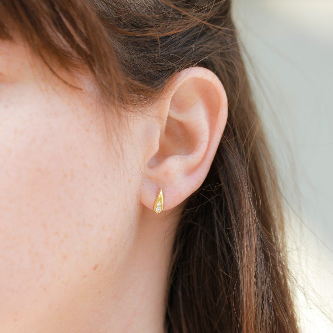 Sydney Earring 14K Gold White Diamonds Earrings 