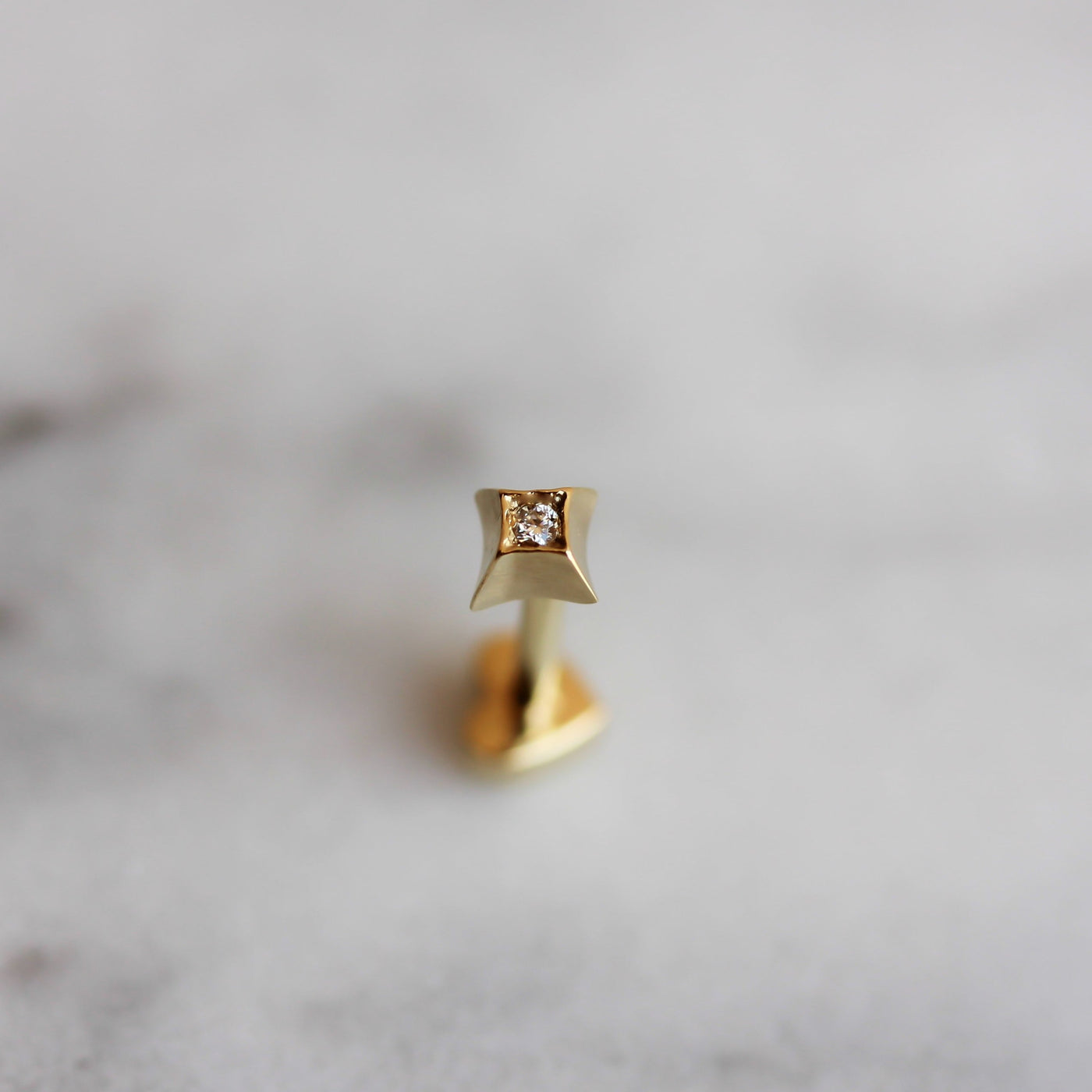 Small Star Piercing Earring 14K Gold Earrings 