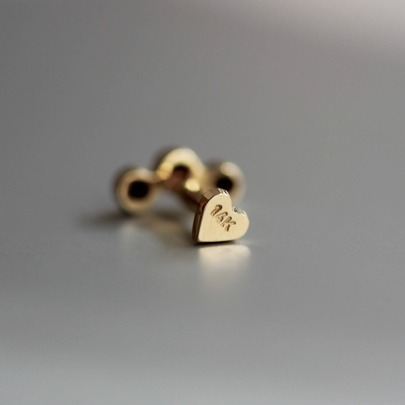 Anna Piercing Earring 14K Gold Black Diamonds Earrings 