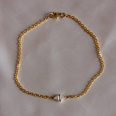 Double Hailey Bracelet 14K Gold White Diamonds Bracelets 