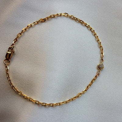 Wide Wendy Bracelet 14K Yellow Gold White Diamond Bracelets 