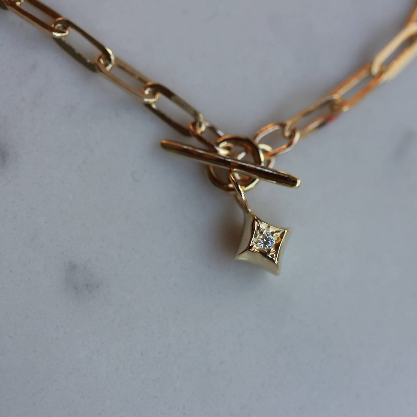 Monica Star Necklace 14K Gold White Diamond Necklaces 