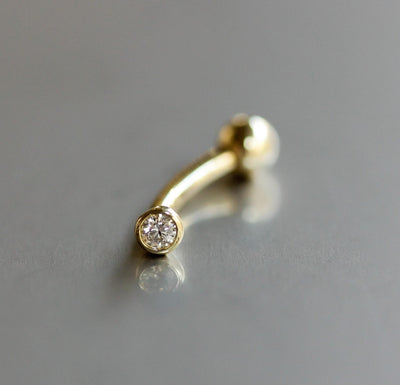 Chloe Rook Piercing Earring 14K Gold White Diamond Earrings 