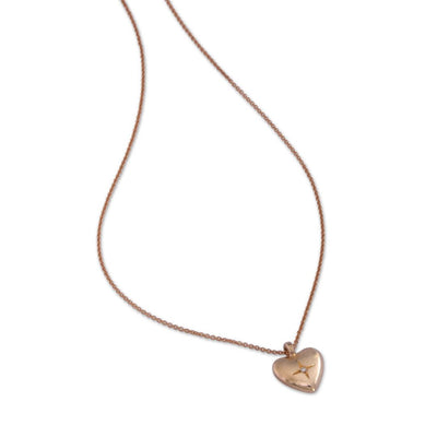 Small Heart Necklace 14K Gold White Diamond Necklaces 