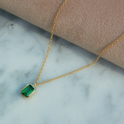 Thomas Necklace 14K Gold Emerald Necklaces 