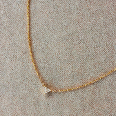 Hailey Necklace 14K Gold White Diamond Necklaces 