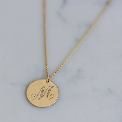 Engraved Kelly Necklace 14K Gold Necklaces 