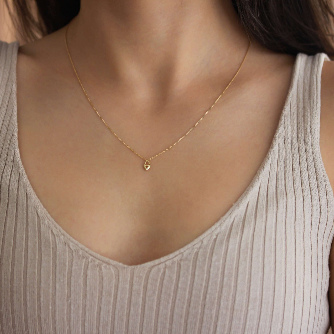 New Tiny Heart Necklace 14K Gold Necklaces 