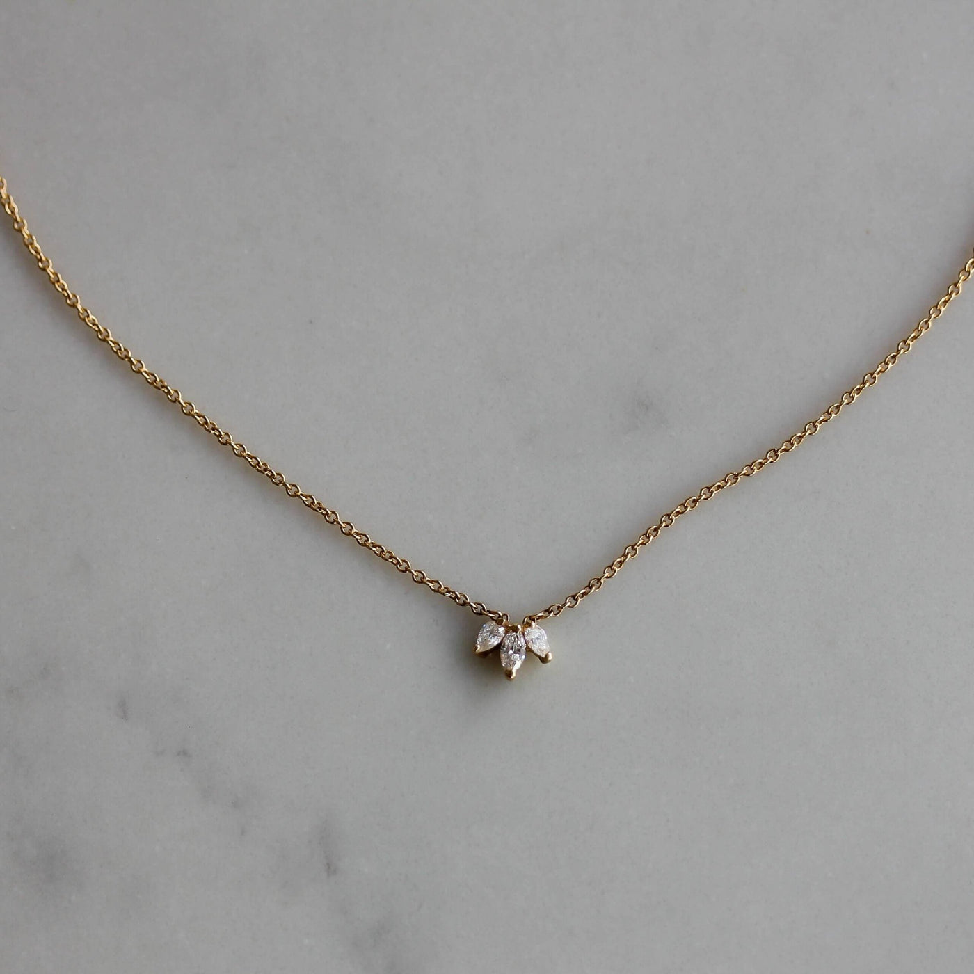Louise Necklace 14K Gold White Diamonds Necklaces 
