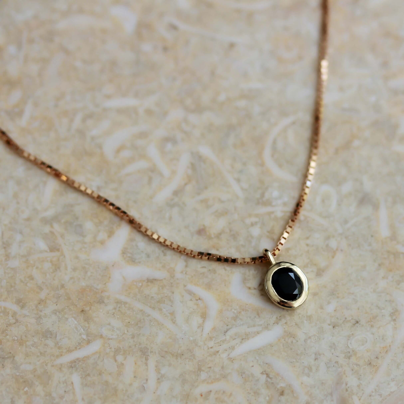 Lyon Necklace 14K Gold Black Diamond Necklaces 