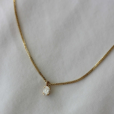Milan Necklace 14K gold White Diamond Necklaces 14K White