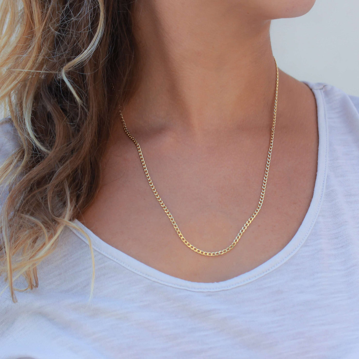 Plain Malibu Necklace 14K Gold Necklaces 