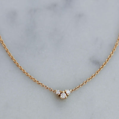 Mercury Necklace 14K Gold White Diamonds Necklaces 