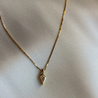 Nina Necklace 14K Gold White Diamond Necklaces 