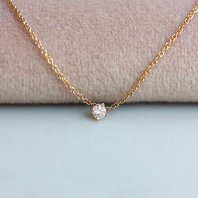 Chloe Necklace 14K Gold White Diamond Necklaces 