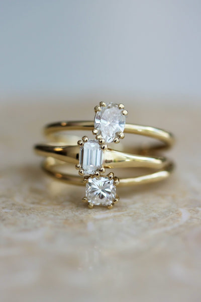 Milan Ring 14K gold White Diamond Rings 