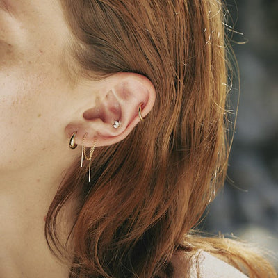 Tiny Kendall Hoop Earrings 14K Gold Earrings 