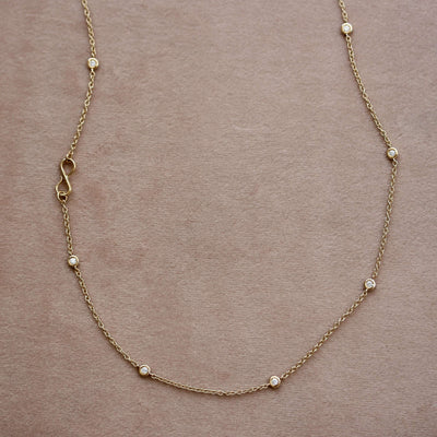 Orora Necklace 14K Gold White Diamonds Necklaces 