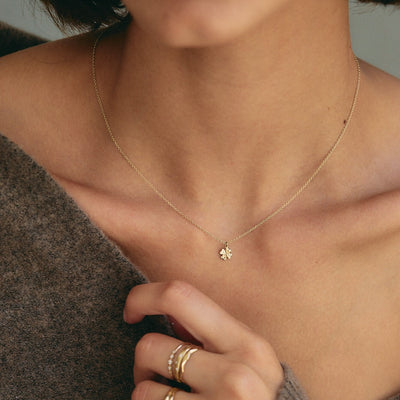 Tiny Clover Necklace 14K Gold Necklaces 