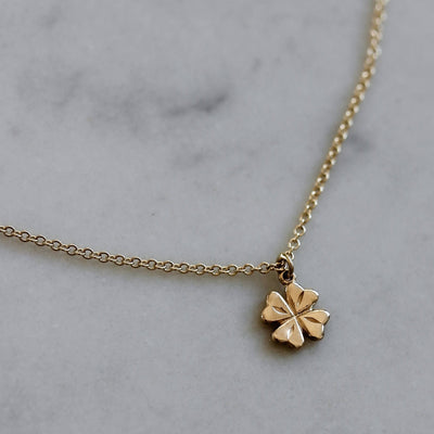 Tiny Clover Necklace 14K Gold Necklaces 