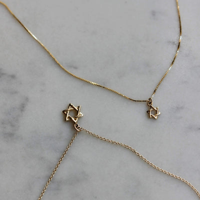 Tiny Star Of David Necklace 14K Gold Necklaces 